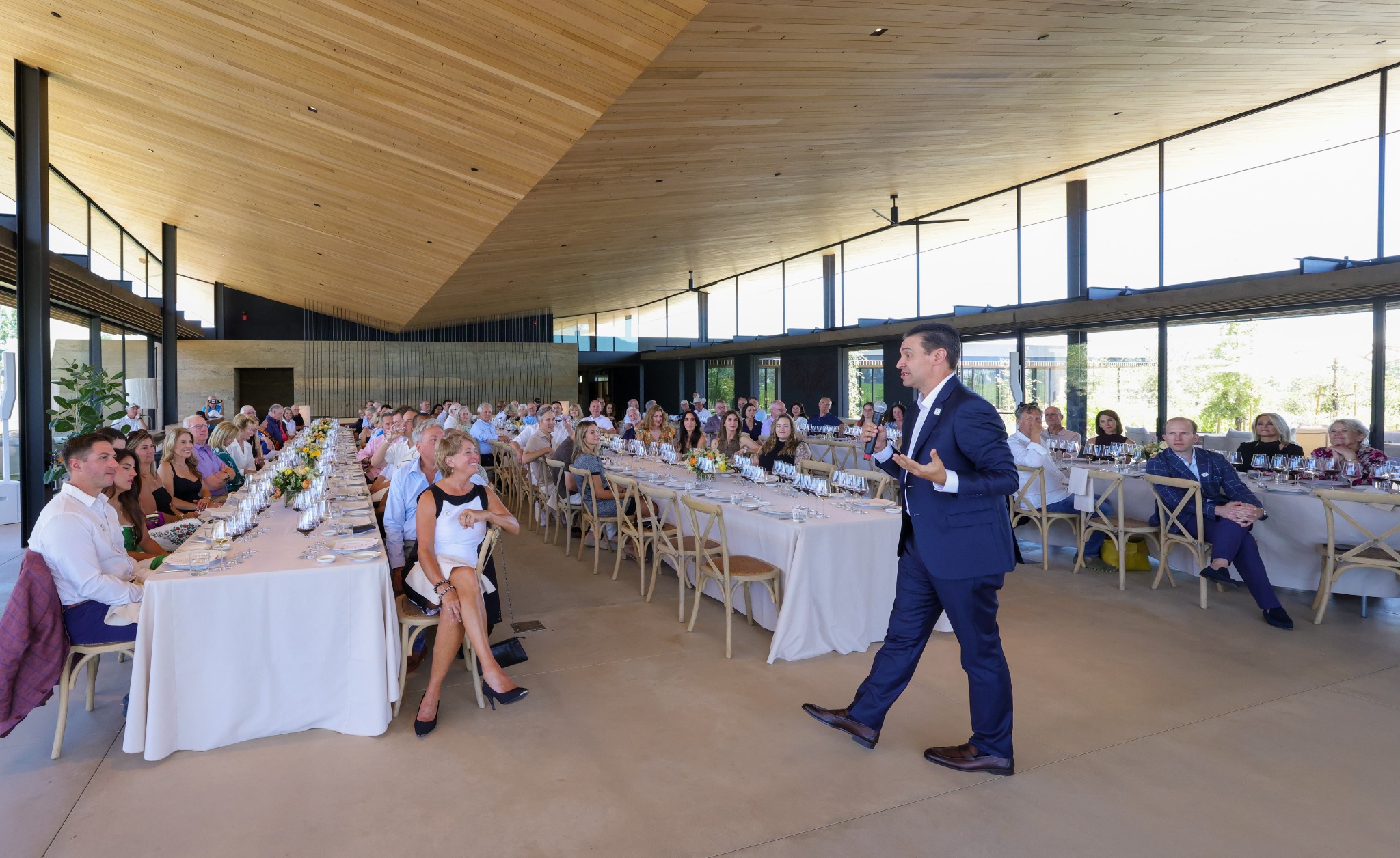 Ilan Ben-Hanan speaking to guests at The V Foundation Wine Celebration in Napa Valley